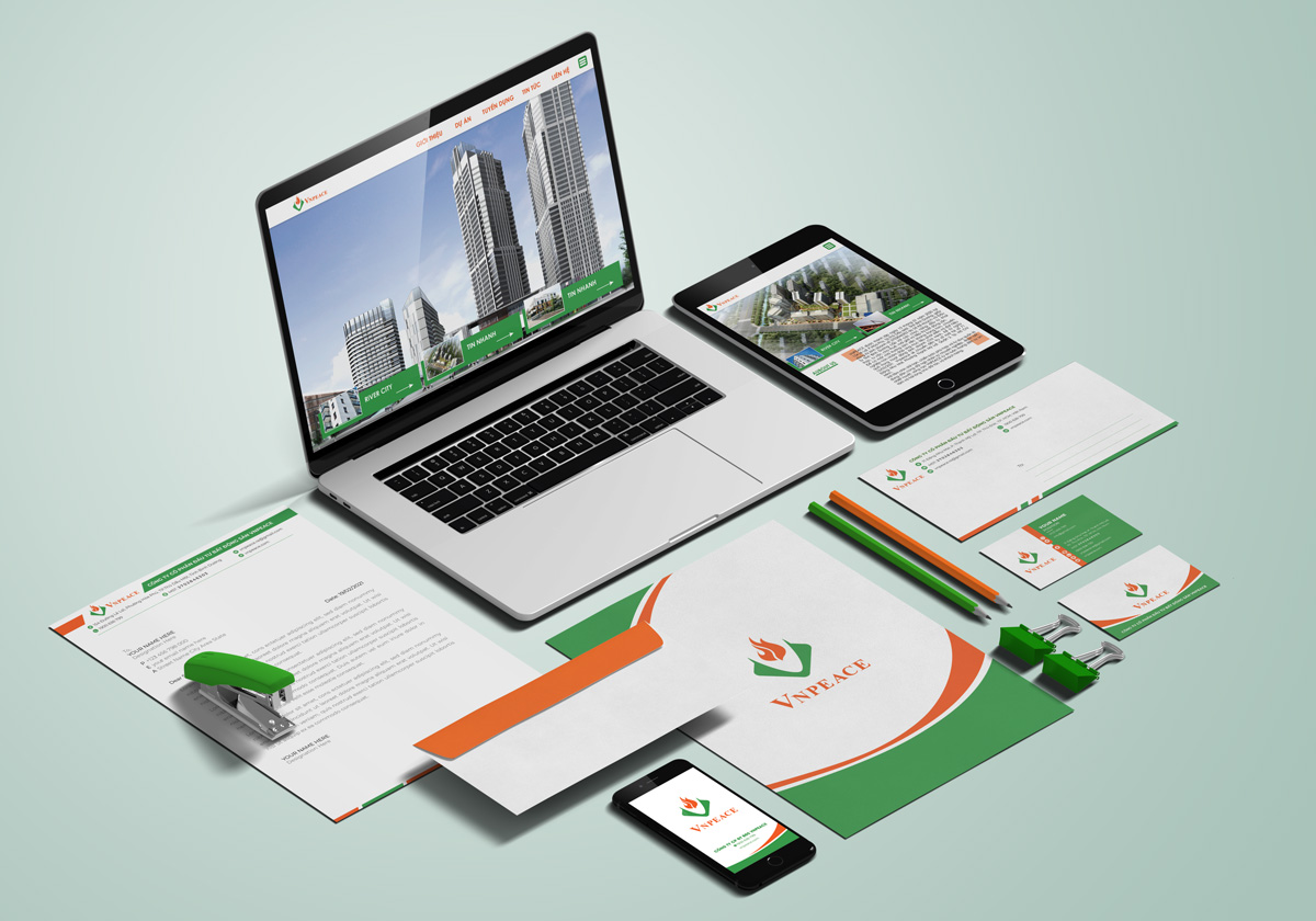 Bộ nhận diện thương hiệu đồng bộ (logo, namecard, bao bì, social)