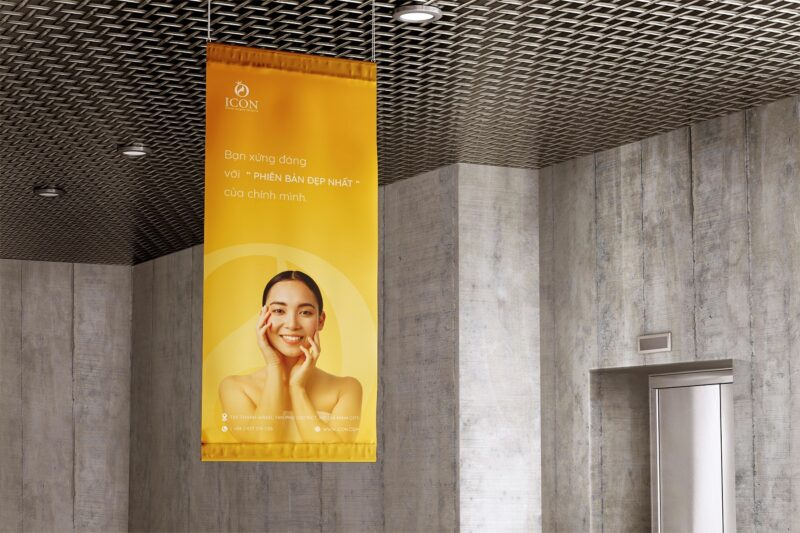 Banner nhận diện thương hiệu thẩm mỹ viện Icon