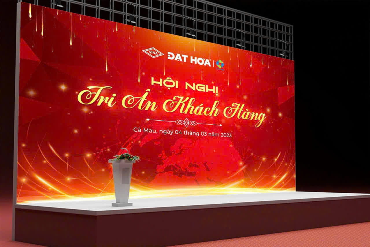 Banner hội nghị khách hàng Nhựa Đạt Hòa - Thiết kế bởi SaigonLogo